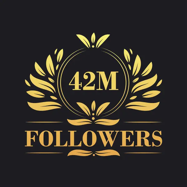 42M Követők Ünneplés Design Luxus 42M Követők Logója Közösségi Média — Stock Vector
