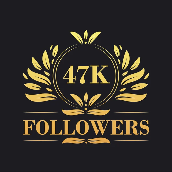 47K Послідовники Святкування Дизайну Розкішний Логотип 47K Підписників Послідовників Соціальних — стоковий вектор
