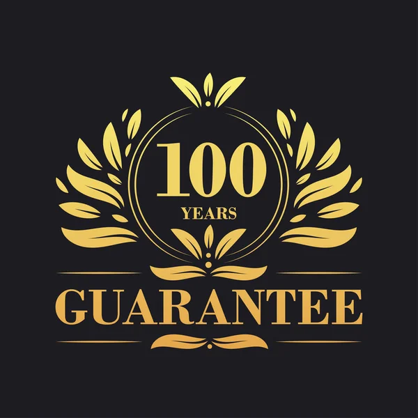 100 Lat Gwarancji Wektor Logo 100 Lat Gwarancji Symbol Znaku — Wektor stockowy