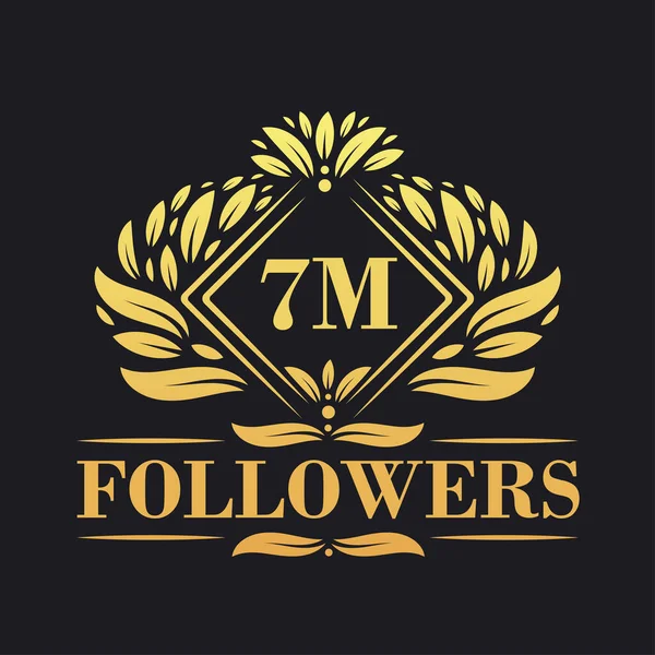 Последователи Празднования Дизайн Роскошный Логотип Followers Подписчиков Социальных Сетей — стоковый вектор