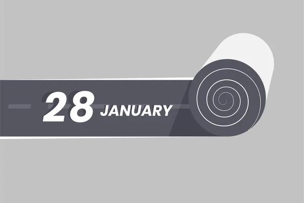 Enero Icono Del Calendario Rodando Dentro Carretera Enero Fecha Mes — Archivo Imágenes Vectoriales