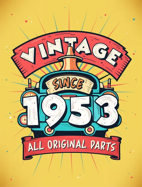 1953 Ten Beri Klasik 1953 Doğdu Vintage Birthday Celebration Telifsiz Stok Illüstrasyonlar