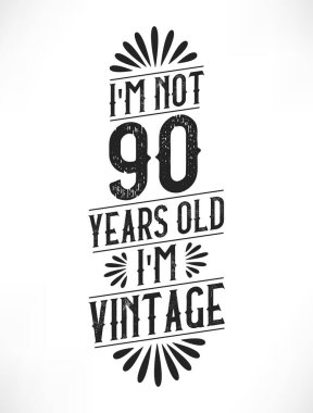 90 yıllık klasik doğum günü. 90. yaş günü klasik tişört tasarımı.