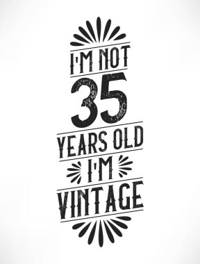 35 yıllık klasik doğum günü. 35. yaş günü klasik tişört tasarımı.