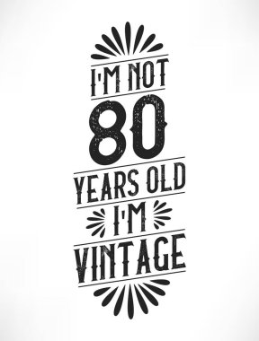 80 yıllık klasik doğum günü. 80. yaş günü klasik tişört tasarımı.