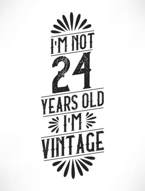24 yıllık klasik doğum günü. 24. yaş günü klasik tişört tasarımı.