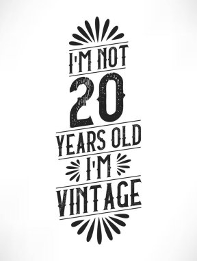 20 yıllık klasik doğum günü. 20. yaş günü klasik tişört tasarımı.