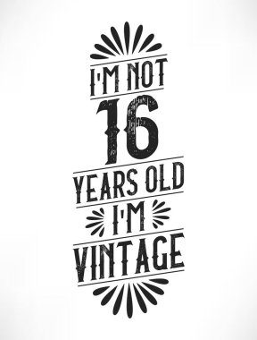 16 yıllık klasik doğum günü. 16. yaş günü klasik tişört tasarımı.