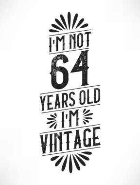 64 yıllık klasik doğum günü. 64. yaş günü klasik tişört tasarımı.