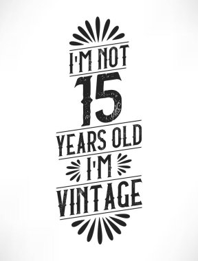 15 yıllık klasik doğum günü. 15. yaş günü klasik tişört tasarımı.