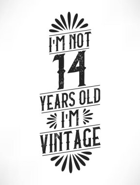 14 yıllık klasik doğum günü. 14. yaş günü klasik tişört tasarımı.