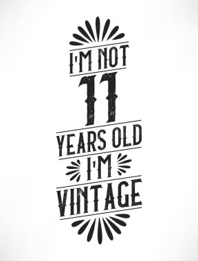 11 yıllık klasik doğum günü. 11. yaş günü klasik tişört tasarımı.