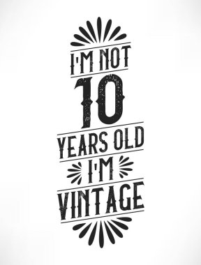 10 yıllık klasik doğum günü. 10. yaş günü klasik tişört tasarımı.