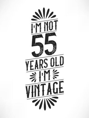 55 yıllık klasik doğum günü. 55. yaş günü klasik tişört tasarımı.