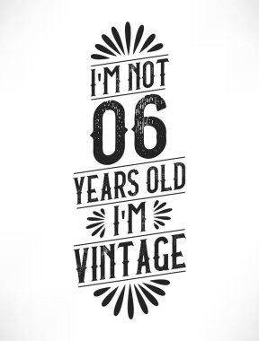 6 yıllık klasik doğum günü. 6. yaş günü klasik tişört tasarımı.