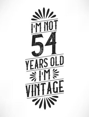 54 yıllık klasik doğum günü. 54. yaş günü klasik tişört tasarımı.