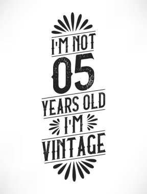 5 yıllık klasik doğum günü. 5. yaş günü klasik tişört tasarımı.