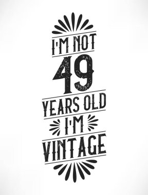 49 yıllık klasik doğum günü. 49. yaş günü klasik tişört tasarımı.