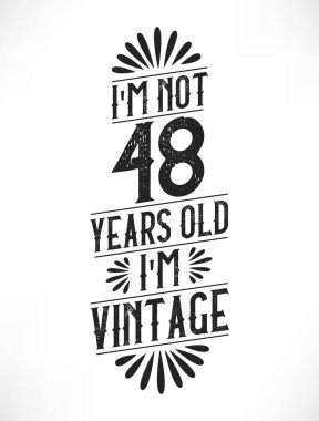 48 yıllık klasik doğum günü. 48. yaş günü klasik tişört tasarımı.
