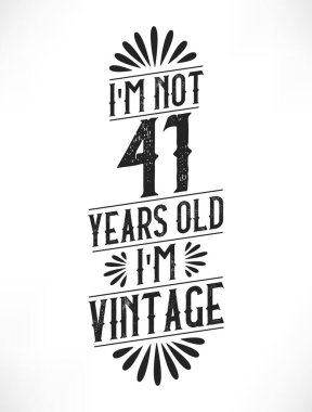 41 yıllık klasik doğum günü. 41. yaş günü klasik tişört tasarımı.