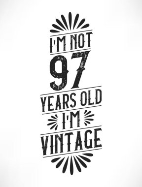 97 yıllık klasik doğum günü. 97 'nci yaş günü klasik tişört tasarımı.