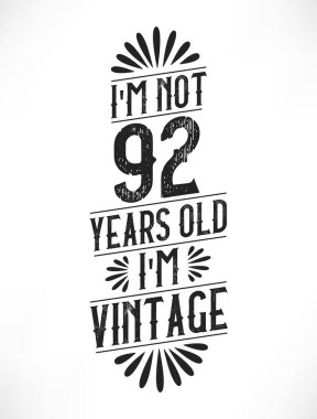 92 yıllık klasik doğum günü. 92. Doğum günü klasik tişört tasarımı.