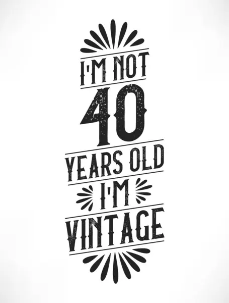 Años Cumpleaños Vintage 40º Cumpleaños Diseño Camiseta Vintage Ilustración de stock