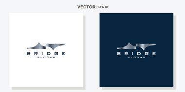 Köprü logosu vektör resimleme çizgisi tek çizgi çizgisi