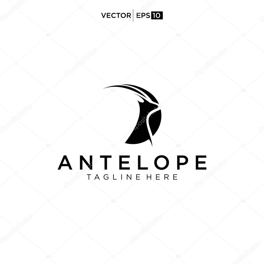 Antelope logo design vector illustration