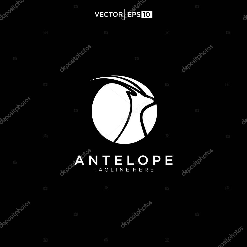 Antelope logo design vector illustration