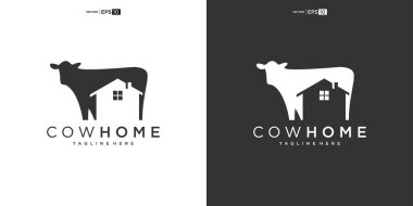 Bull, İnek, Angus, Sığır Ev Emlak Konutları Konut İpotekli Apartman Logosu Tasarımı