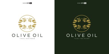 Zeytin logosu tasarım şablonu düz. Doğal ekstra bakire yağı. güzellik, kozmetik logo