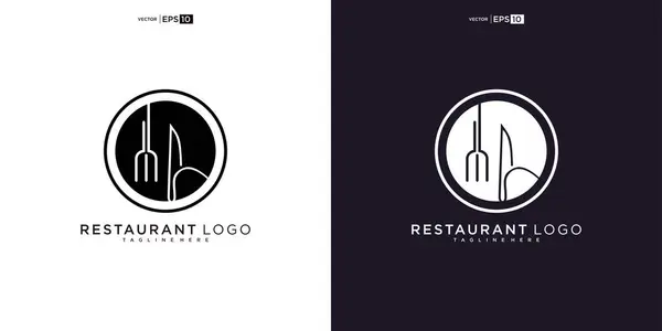 Логотип Ресторану Ложкою Значком Виделки Сучасна Концепція Векторна Графіка