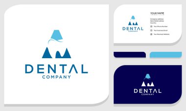 A harfi modern diş logosu vektörü. Minimalist diş logosu yaratıcı eşsiz simge