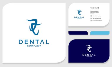 Modern diş logosu vektörü. Minimalist diş logosu yaratıcı eşsiz simge