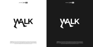 Yürüyen kelime ayak simgesi logo tasarımı yaratıcı konsept
