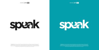 Beyaz arka planda iş eğitim şirketi ve organizasyon topluluğu için konuşma logosu varyasyonu