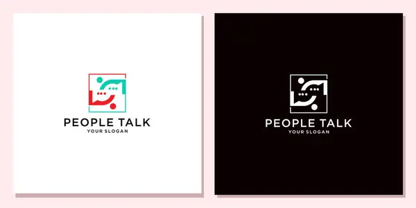 people talk with bubble chat logo design inspiration