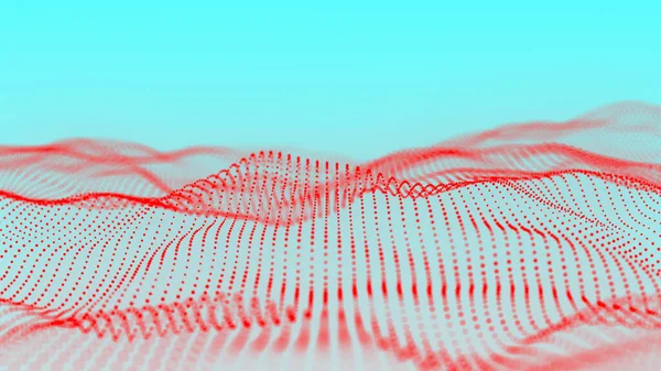 Abstract digital wave of particles. Futuristic point wave. Technology background. 3d.