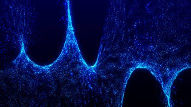 Gelecekçi parçacık dalgası. Soyut teknoloji geçmişi. Büyük veri görselleştirmesi. 3B görüntüleme