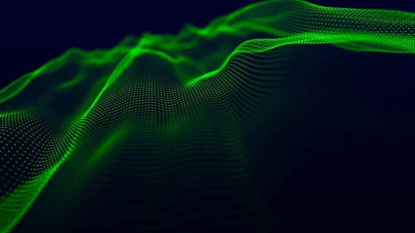概要粒子のデジタル波 データ技術の背景 抽象的な背景 ビッグデータ可視化 3Dレンダリング — ストック写真