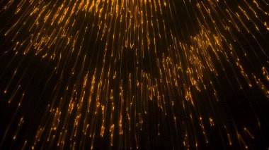 Dinamik dalgalı soyut bir arkaplan. Noktalı fütüristik dalga. Büyük veri konsepti. Soyut teknoloji geçmişi. 3B görüntüleme