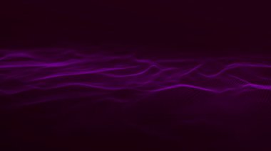 Gelecekçi parçacık dalgası. Soyut teknoloji geçmişi. Büyük veri görselleştirmesi. 3 boyutlu görüntüleme. 4k animasyon.