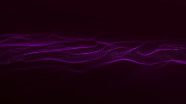 Teknoloji geçmişi. Soyut dijital parçacık dalgası. Fütürist noktalı dalga. Ağ bağlantısı yapısı. 3B görüntüleme