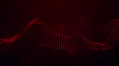 Dinamik dalgalı soyut bir arkaplan. Noktalı fütüristik dalga. Büyük veri konsepti. Soyut teknoloji geçmişi. 3 boyutlu görüntüleme. 4k animasyon.