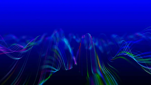 Технологічний Фон Абстрактна Хвиля Цифрових Частинок Футуристична Пунктирна Хвиля Структура — стокове фото