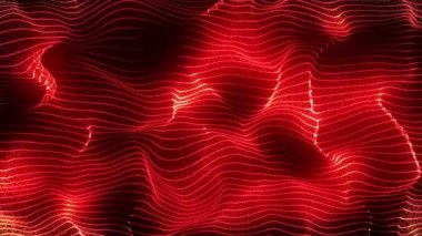 Dinamik dalgalı soyut bir arkaplan. Ses dalgası görüntüsü. Büyük veri görselleştirmesi. Renkli müzik dalgası. 4k animasyon. 3d oluşturma.