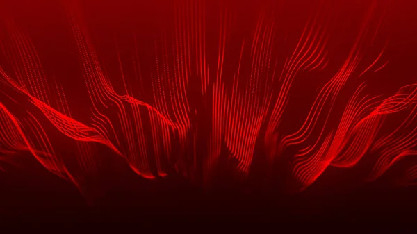 Футуристическая Волна Частиц Абстрактный Технологический Фон Большая Визуализация Данных — стоковое фото