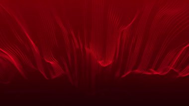 Gelecekçi parçacık dalgası. Soyut teknoloji geçmişi. Büyük veri görselleştirmesi. 3 boyutlu görüntüleme. 4k animasyon.