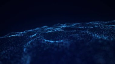 Futuristic wave with dots. Big data concept. 3D rendering. Abstract technology background. 4k animation.